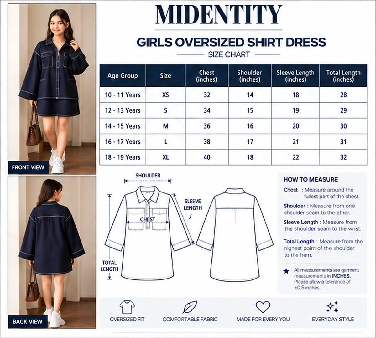 Contrast Stitch Shirt Dress