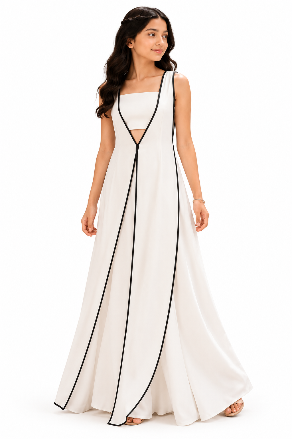 Monochrome Line Gown