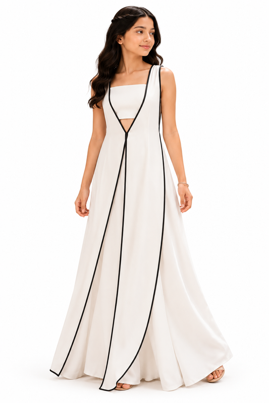 Monochrome Line Gown